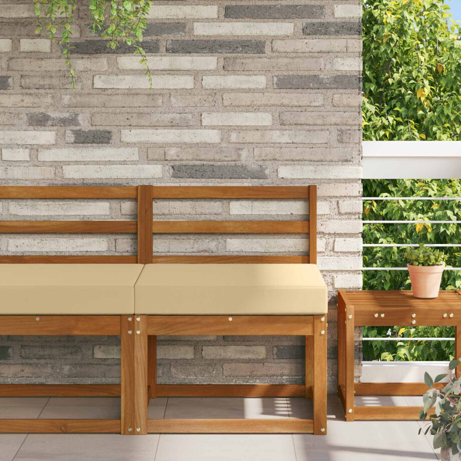 vidaXL Buiten bankkussen Beige 60 x 60 x 8 cm Polyester afbeelding 1