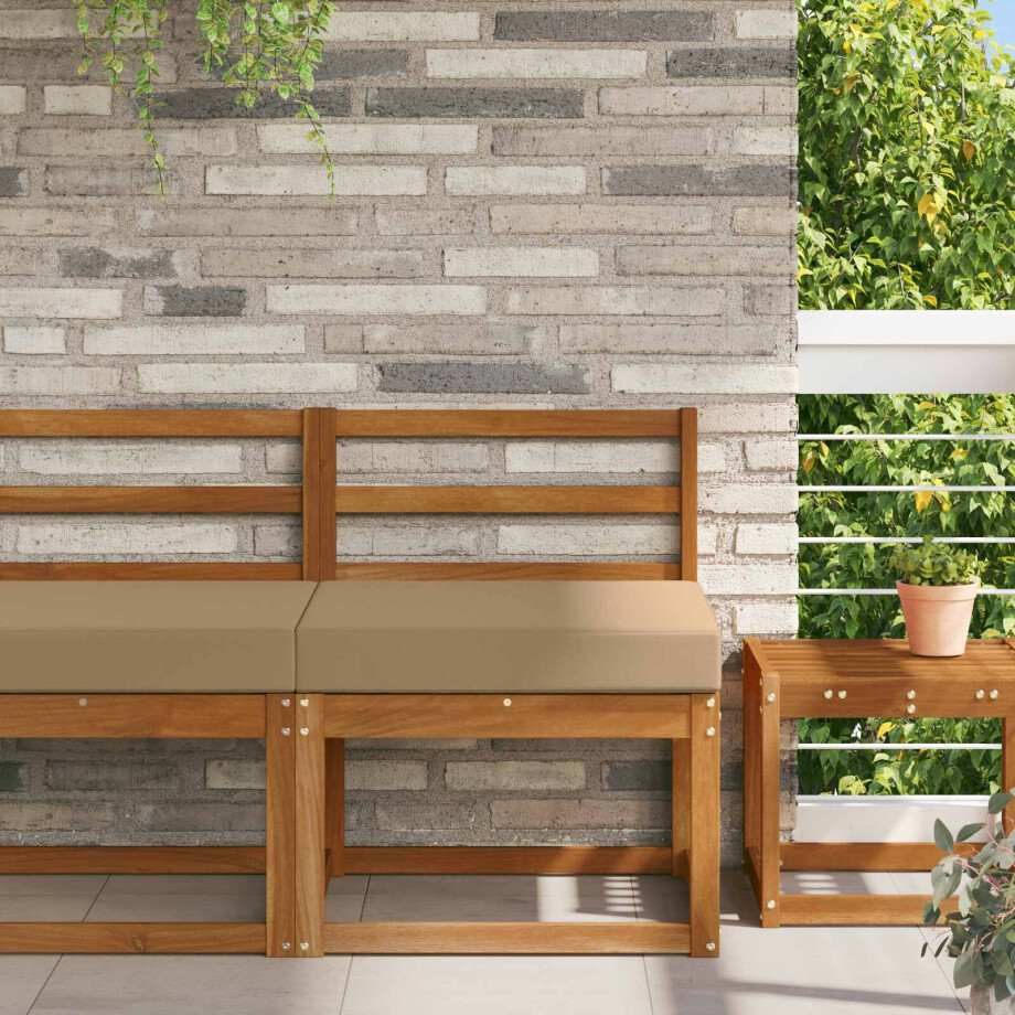 vidaXL Buiten bankkussen Taupe 60 x 60 x 8 cm Polyester afbeelding 1