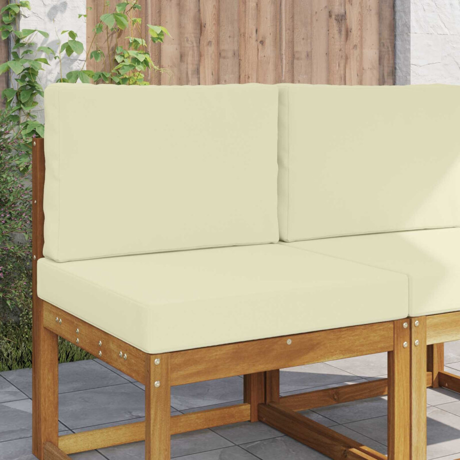 vidaXL Buiten bankkussen 2 pcs Crème Polyester afbeelding 1