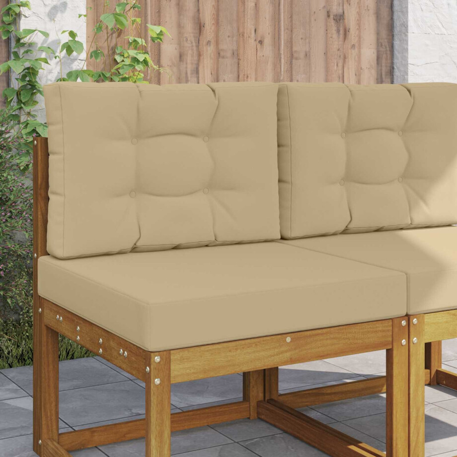 vidaXL Buiten bankkussen 2 pcs Beige Polyester vidaXL Buiten bankkussen 2 pcs Beige Polyester afbeelding 1