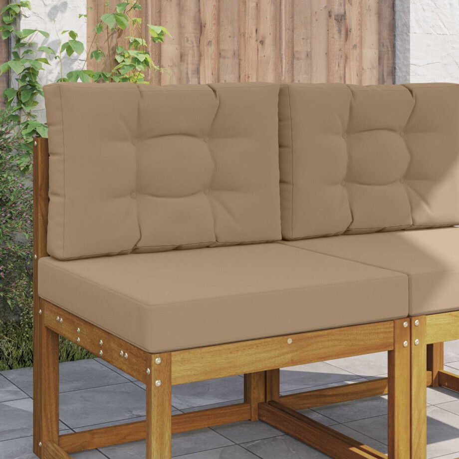 vidaXL Buiten bankkussen 2 pcs Taupe Polyester afbeelding 1