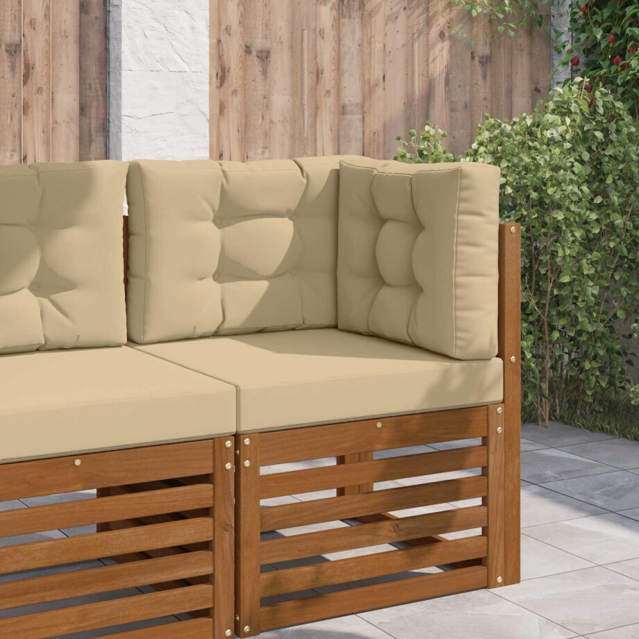 vidaXL Buiten bankkussen 3 pcs Beige Polyester vidaXL Buiten bankkussen 3 pcs Beige Polyester afbeelding 1
