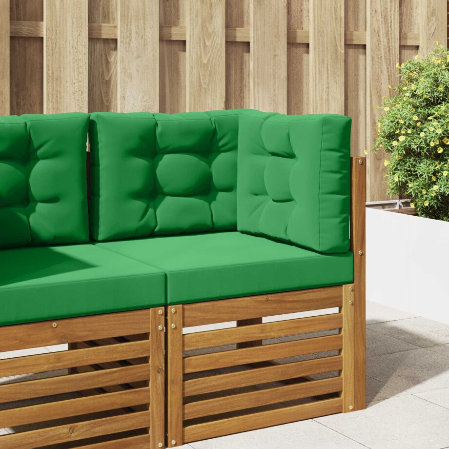 vidaXL Buiten bankkussen 3 pcs Groen Polyester afbeelding 1