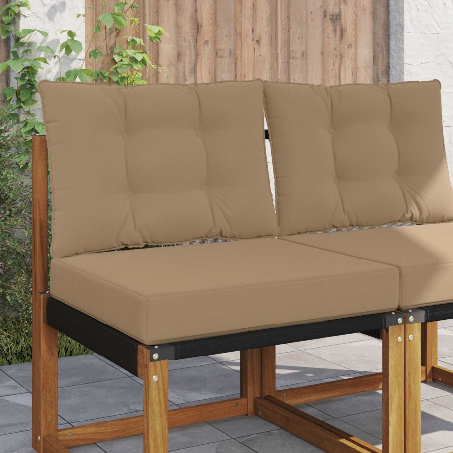 vidaXL Buiten bankkussen 2 pcs Taupe Polyester afbeelding 1