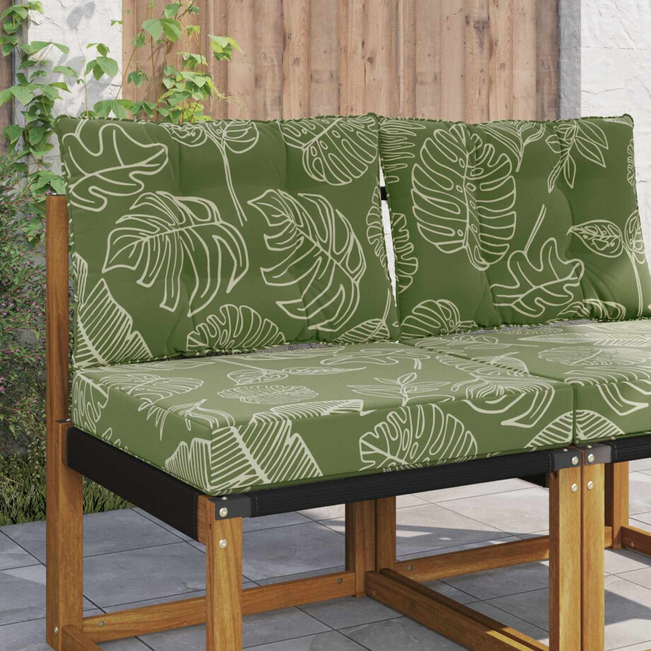 vidaXL Buiten bankkussen 2 pcs Bladontwerp Polyester afbeelding 1