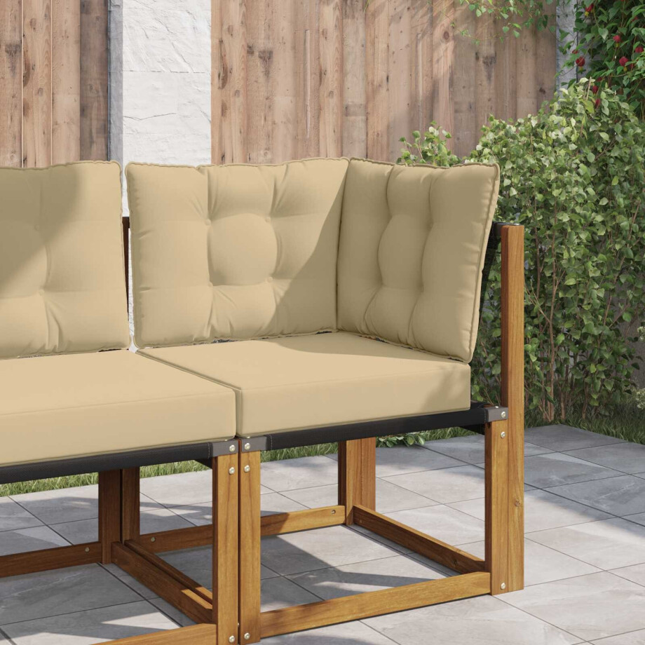 vidaXL Buiten bankkussen 3 pcs Beige Polyester vidaXL Buiten bankkussen 3 pcs Beige Polyester afbeelding 1