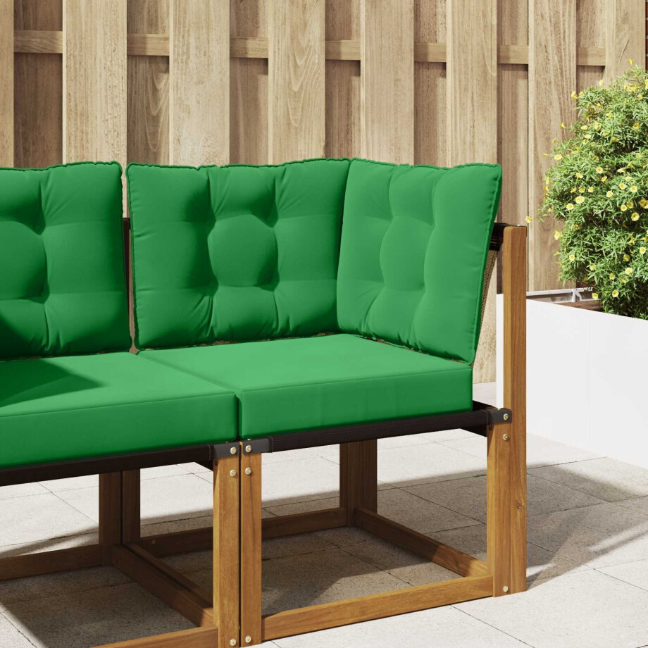 vidaXL Buiten bankkussen 3 pcs Groen Polyester vidaXL Buiten bankkussen 3 pcs Groen Polyester afbeelding 1