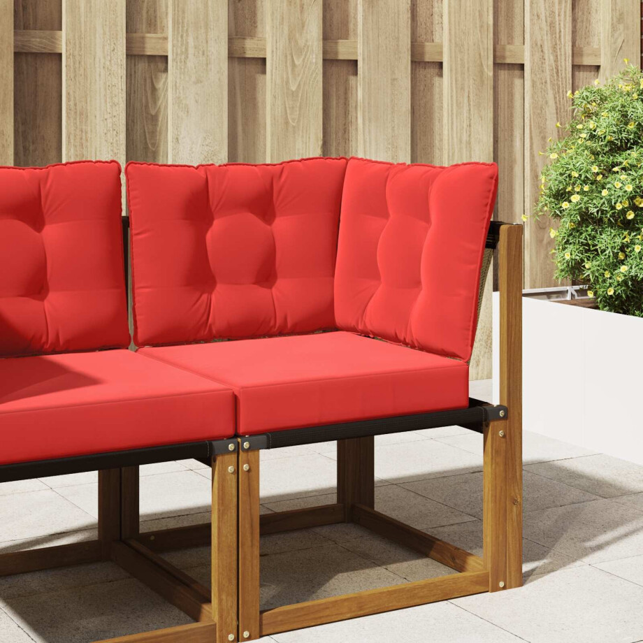 vidaXL Buiten bankkussen 3 pcs Rood Polyester vidaXL Buiten bankkussen 3 pcs Rood Polyester afbeelding 1