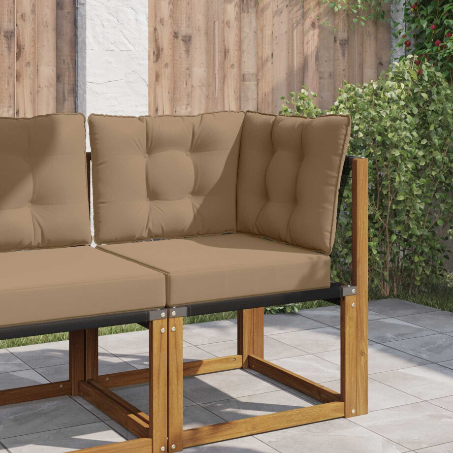 vidaXL Buiten bankkussen 3 pcs Taupe Polyester afbeelding 1