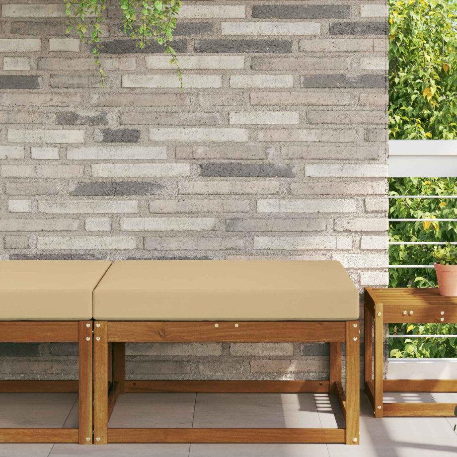 vidaXL Buiten bankkussen Beige 80 x 80 x 8 cm Polyester afbeelding 1