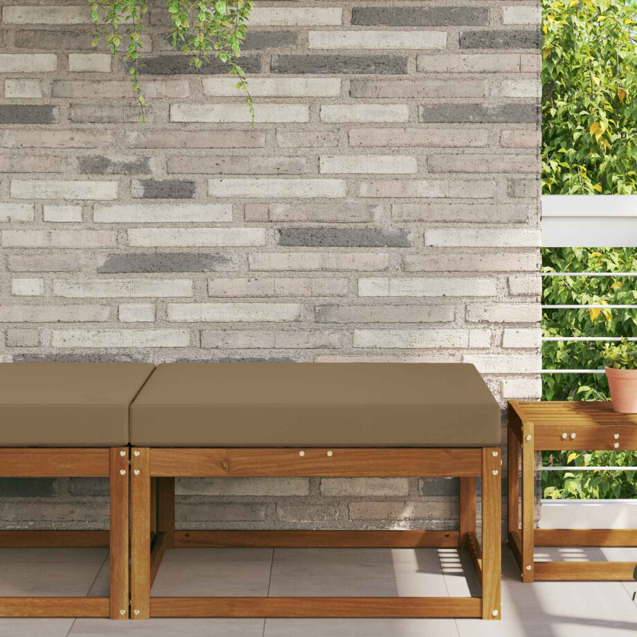 vidaXL Buiten bankkussen Taupe 80 x 80 x 8 cm Polyester vidaXL Buiten bankkussen Taupe 80 x 80 x 8 cm Polyester afbeelding 1