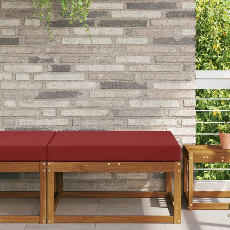 vidaXL Buiten bankkussen Wijnrood 80 x 80 x 8 cm Polyester afbeelding 1