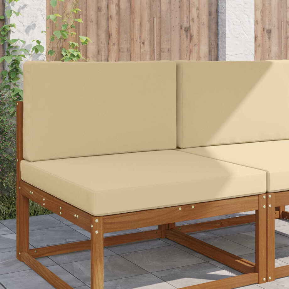 vidaXL Buiten bankkussen 2 pcs Beige Polyester vidaXL Buiten bankkussen 2 pcs Beige Polyester afbeelding 1