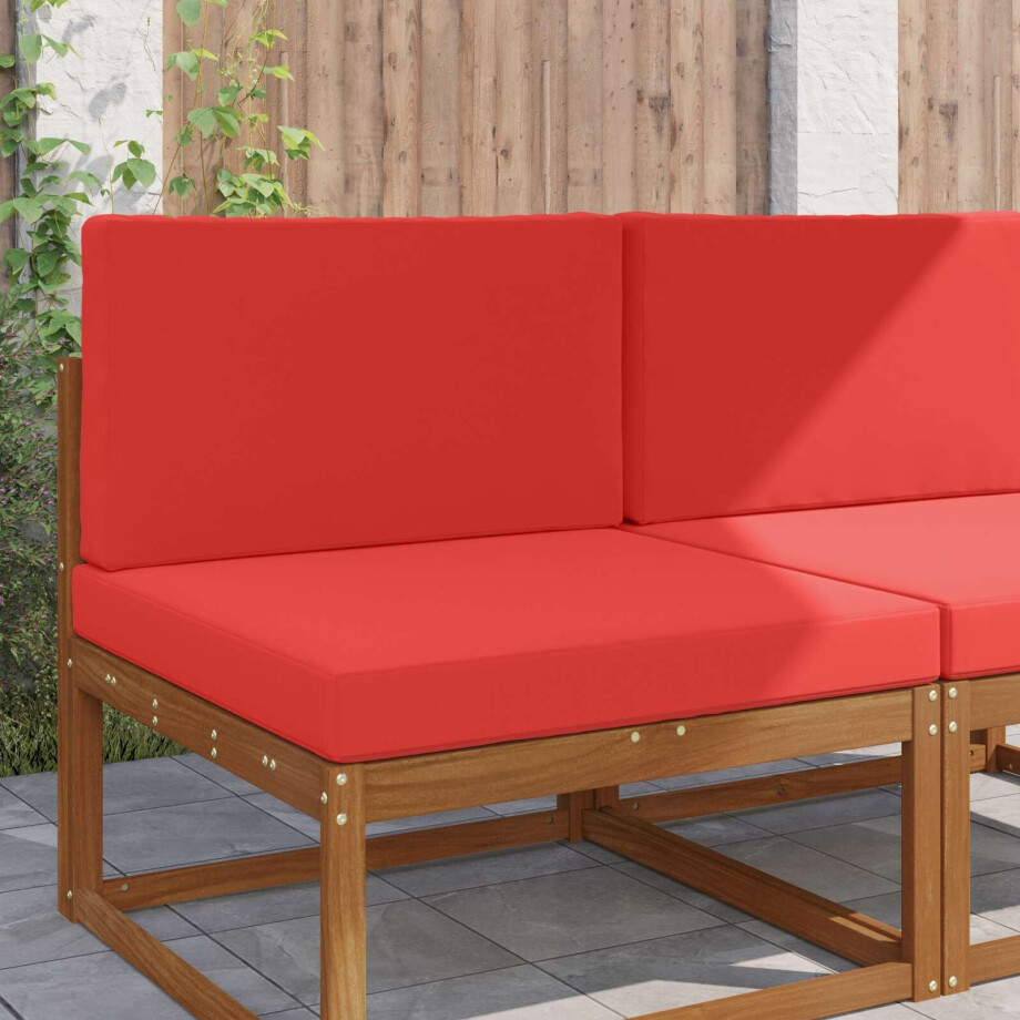 vidaXL Buiten bankkussen 2 pcs Rood Polyester vidaXL Buiten bankkussen 2 pcs Rood Polyester afbeelding 1