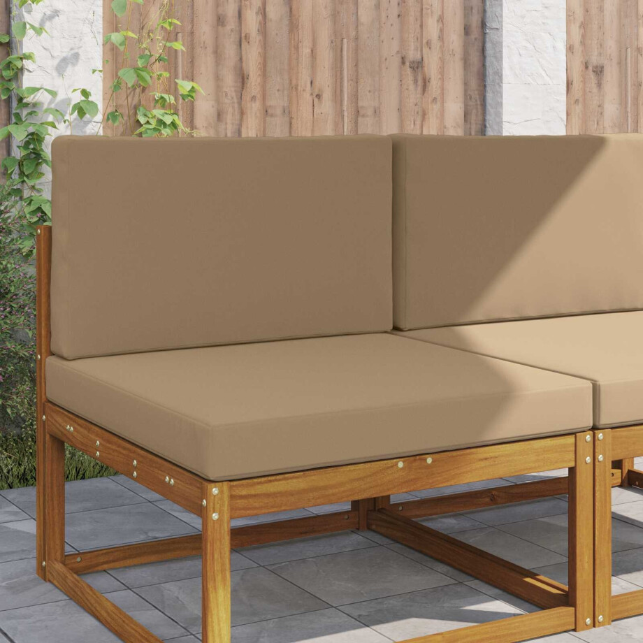 vidaXL Buiten bankkussen 2 pcs Taupe Polyester vidaXL Buiten bankkussen 2 pcs Taupe Polyester afbeelding 1