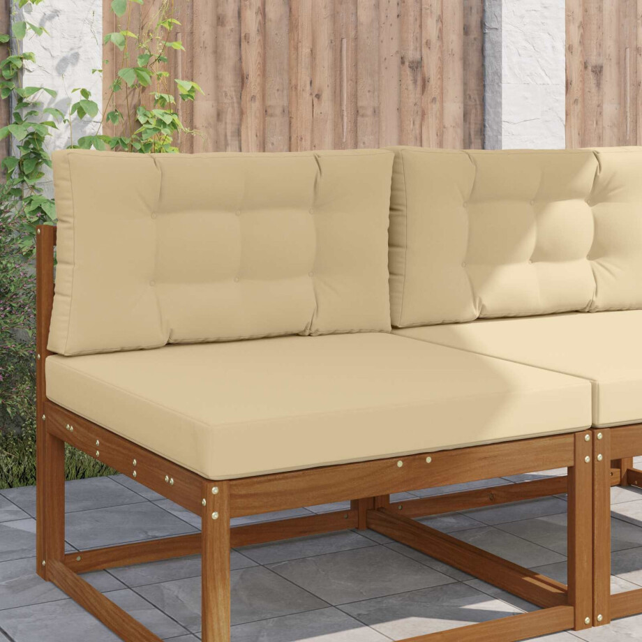 vidaXL Buiten bankkussen 2 pcs Beige Polyester vidaXL Buiten bankkussen 2 pcs Beige Polyester afbeelding 1