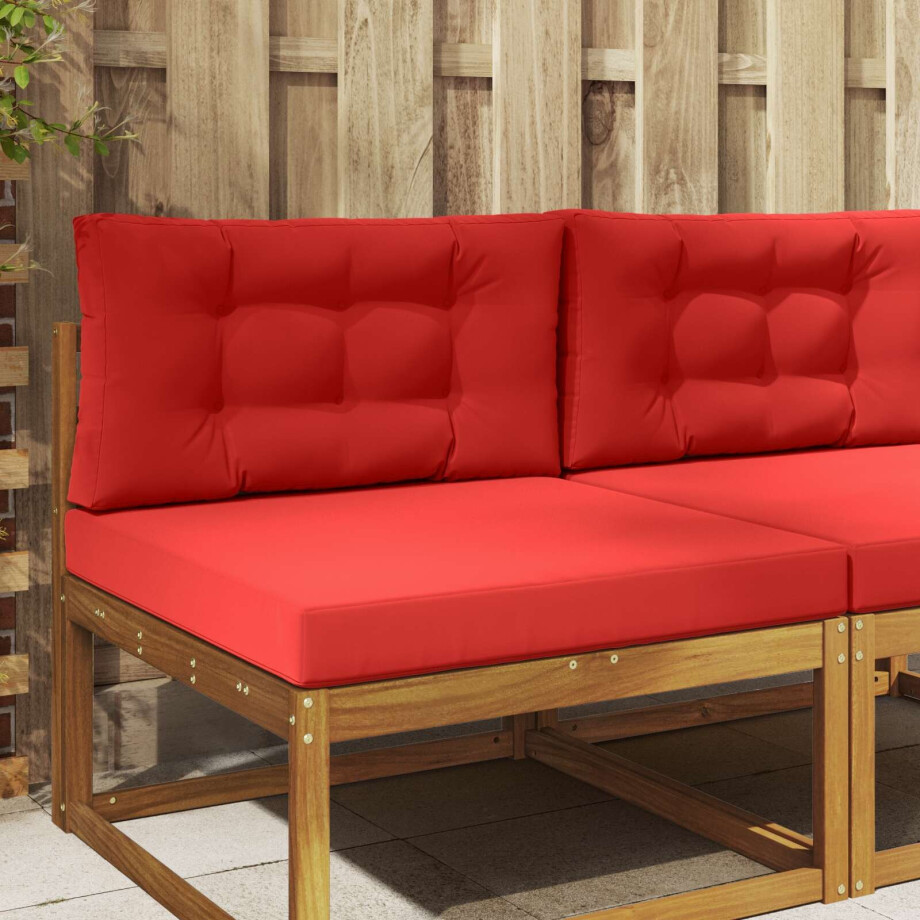 vidaXL Buiten bankkussen 2 pcs Rood Polyester vidaXL Buiten bankkussen 2 pcs Rood Polyester afbeelding 1