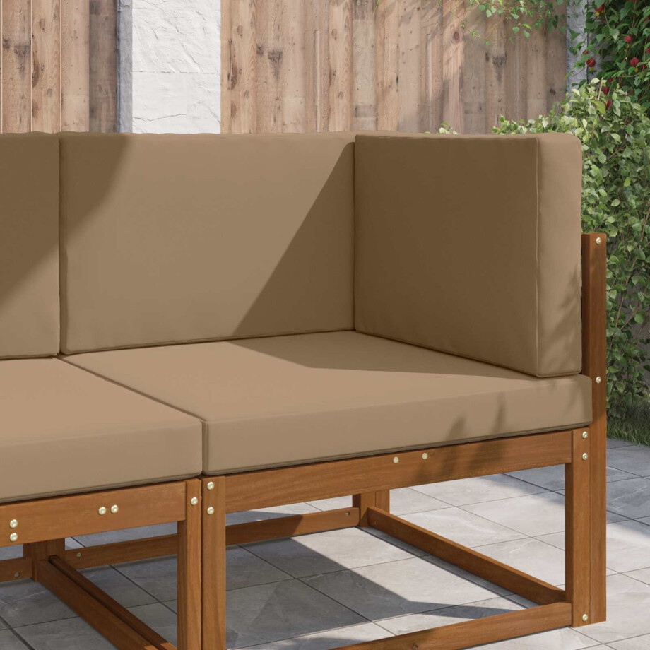 vidaXL Buiten bankkussen 3 pcs Taupe Polyester vidaXL Buiten bankkussen 3 pcs Taupe Polyester afbeelding 1