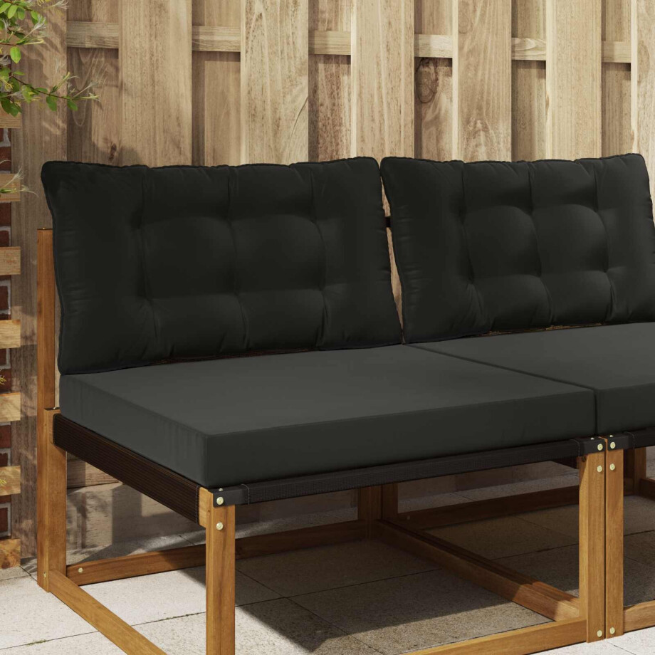 vidaXL Buiten bankkussen Polyester Zwart 80 x 68,5 x 8 cm afbeelding 1