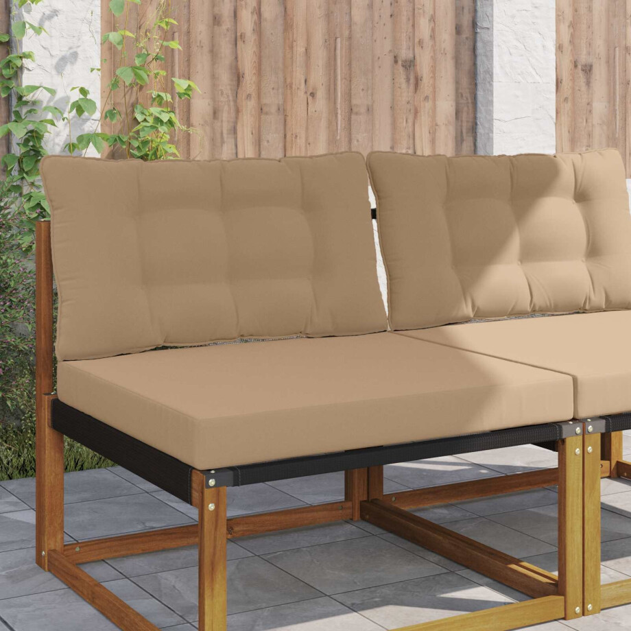 vidaXL Buiten bankkussen Polyester Taupe 80 x 68,5 x 8 cm afbeelding 1