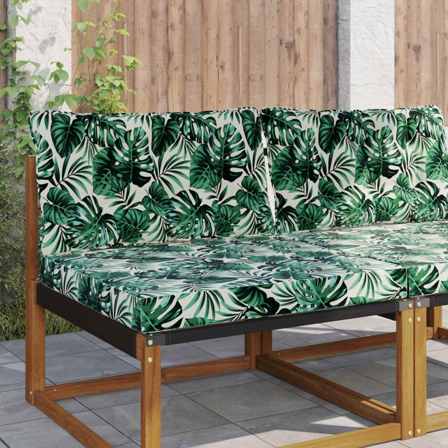 vidaXL Buiten bankkussen Polyester Bladpatroon 80 x 68,5 x 8 cm afbeelding 1