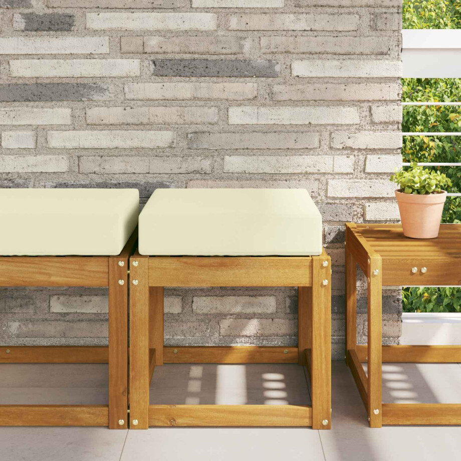 vidaXL Buiten Zitkussen Crème 40 x 40 x 8 cm 100% Polyester vidaXL Buiten Zitkussen Crème 40 x 40 x 8 cm 100% Polyester afbeelding 1