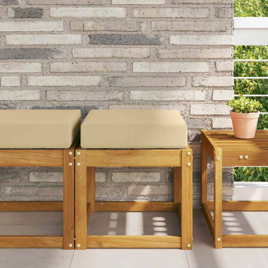 vidaXL Buiten Zitkussen Beige 40 x 40 x 8 cm 100% Polyester vidaXL Buiten Zitkussen Beige 40 x 40 x 8 cm 100% Polyester afbeelding 1