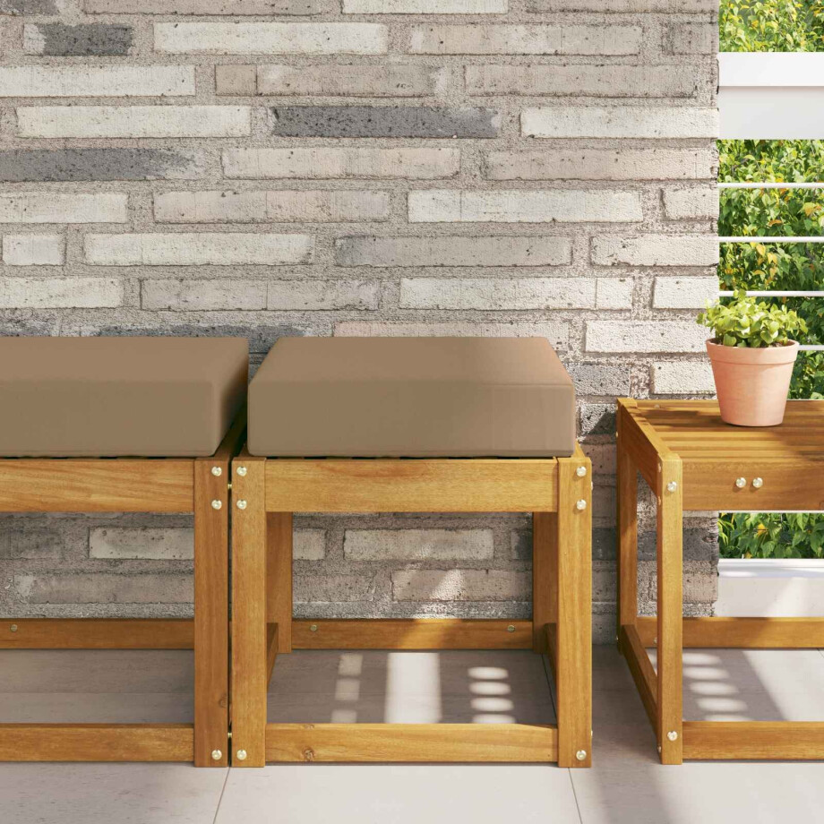 vidaXL Buiten Zitkussen Taupe 40 x 40 x 8 cm 100% Polyester vidaXL Buiten Zitkussen Taupe 40 x 40 x 8 cm 100% Polyester afbeelding 1