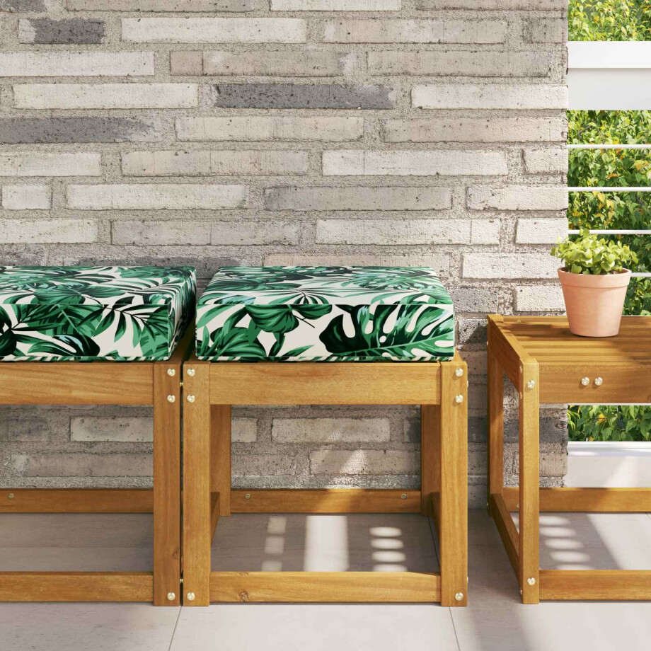 vidaXL Buiten Zitkussen Bladpatroon 40 x 40 x 8 cm 100% Polyester afbeelding 1