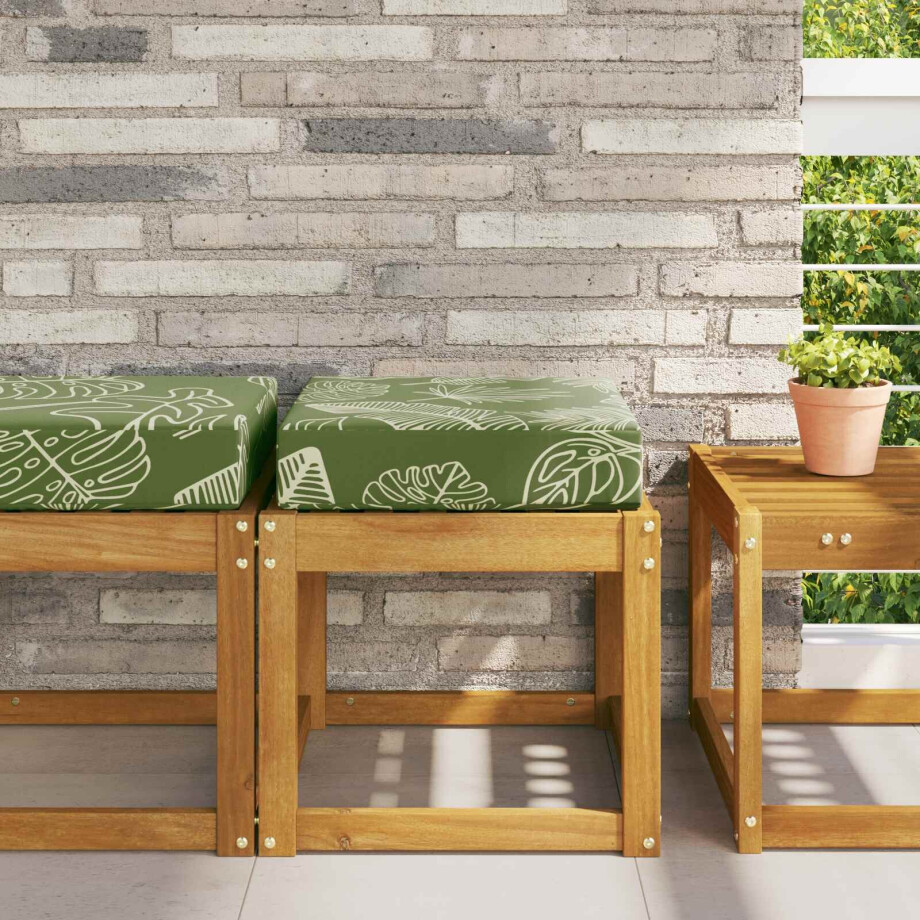 vidaXL Buiten Zitkussen Groene Bladeren 40 x 40 x 8 cm 100% Polyester afbeelding 1
