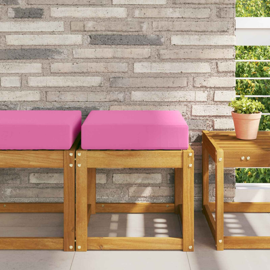 vidaXL Buiten Zitkussen Roze 40 x 40 x 8 cm 100% Polyester afbeelding 1