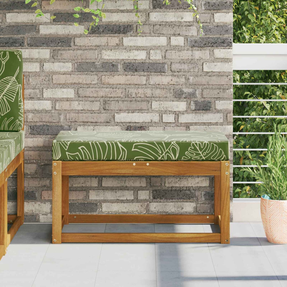 vidaXL Buiten Zitkussen Groene Bladeren 80 x 40 x 8 cm 100% Polyester afbeelding 1