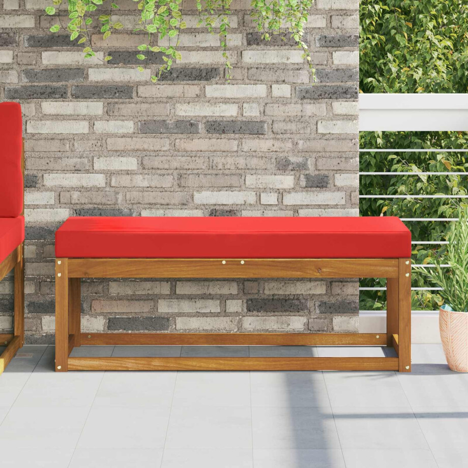 vidaXL Buiten Zitkussen Rood 111,5 x 40 x 8 cm 100% Polyester afbeelding 1