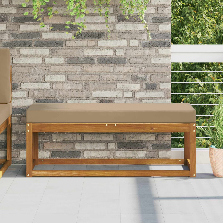 vidaXL Buiten Zitkussen Taupe 111,5 x 40 x 8 cm 100% Polyester afbeelding 1