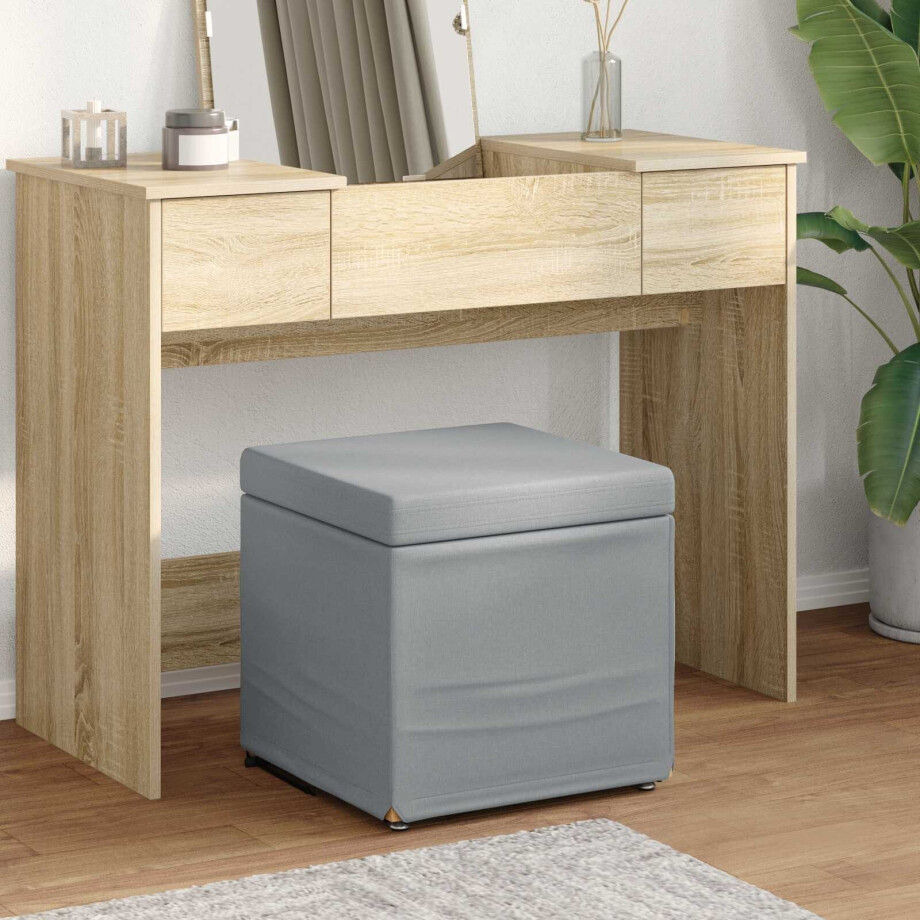 vidaXL Kruk Lichtgrijs 41 x 41 x 40 cm Stof en Geëngineerd Hout vidaXL Kruk Lichtgrijs 41 x 41 x 40 cm Stof en Geëngineerd Hout afbeelding 1