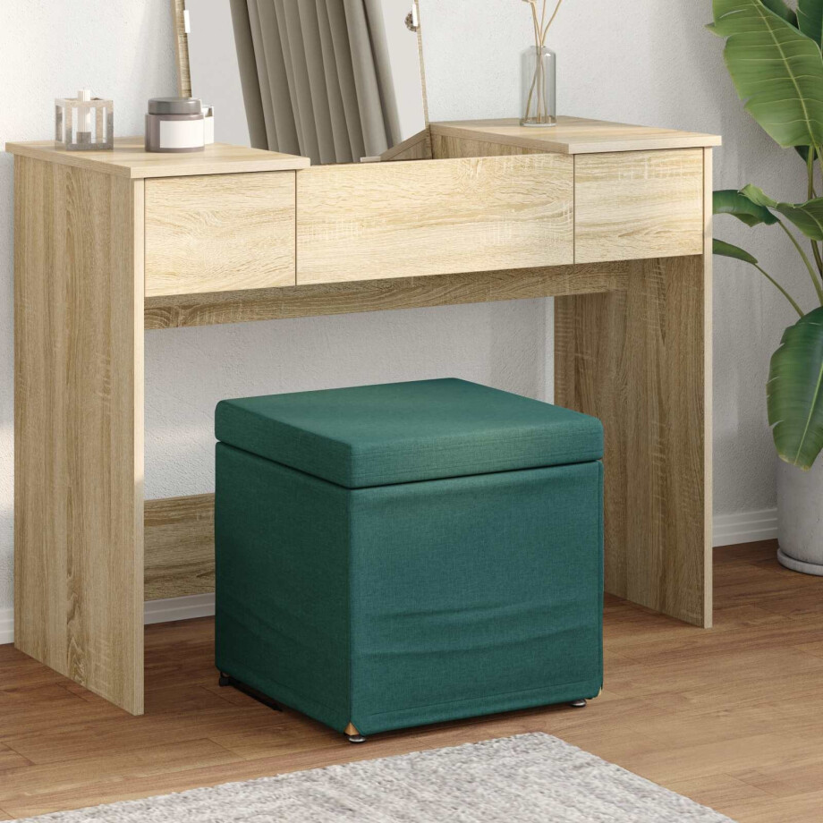 vidaXL Kruk Donkergroen 41 x 41 x 40 cm Stof en Geëngineerd Hout vidaXL Kruk Donkergroen 41 x 41 x 40 cm Stof en Geëngineerd Hout afbeelding 1