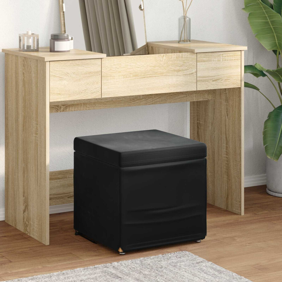vidaXL Kruk Zwart 41 x 41 x 40 cm Velvet en Gefabriceerd Hout vidaXL Kruk Zwart 41 x 41 x 40 cm Velvet en Gefabriceerd Hout afbeelding 1
