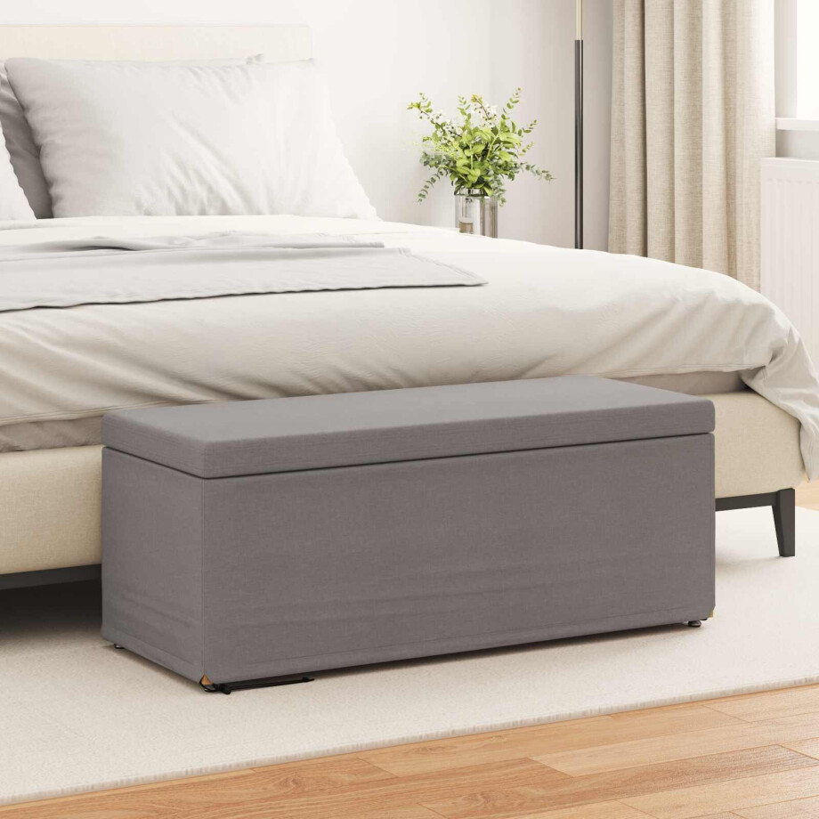 vidaXL Kruk Taupe 101 x 41 x 40 cm Stof en Geëngineerd Hout afbeelding 1
