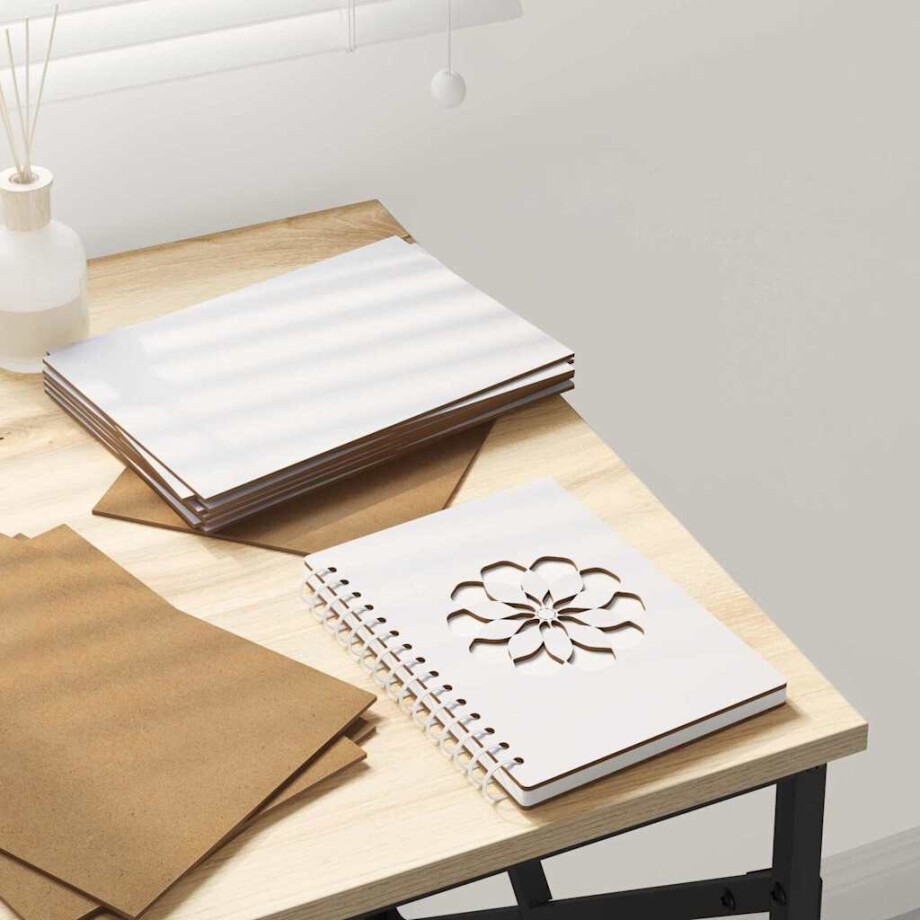 vidaXL Decorpanelen 12 pcs Wit 15 x 21 x 0.27 cm Bewerkt hout afbeelding 1