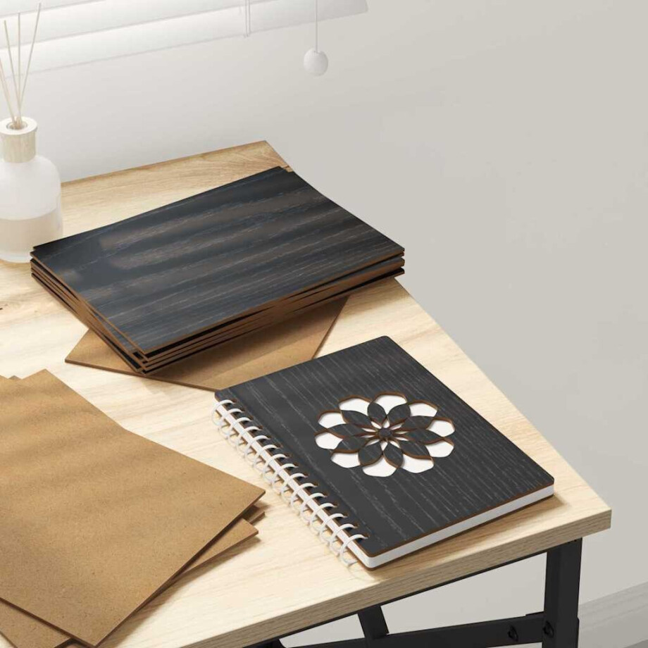vidaXL Decorpanelen 150 pcs Zwart Eiken 15 x 21 x 0.27 cm Bewerkt hout afbeelding 1