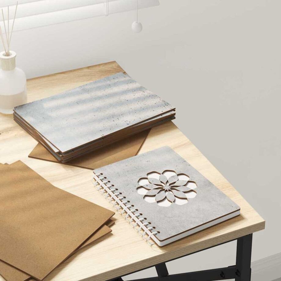 vidaXL Decorpanelen 50 pcs Beton Grijs 15 x 21 x 0.27 cm Bewerkt hout afbeelding 1