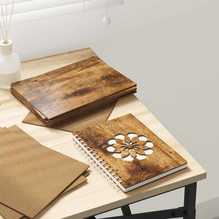 vidaXL Decorpanelen 50 pcs Gerookt eiken 15 x 21 x 0.27 cm afbeelding 1