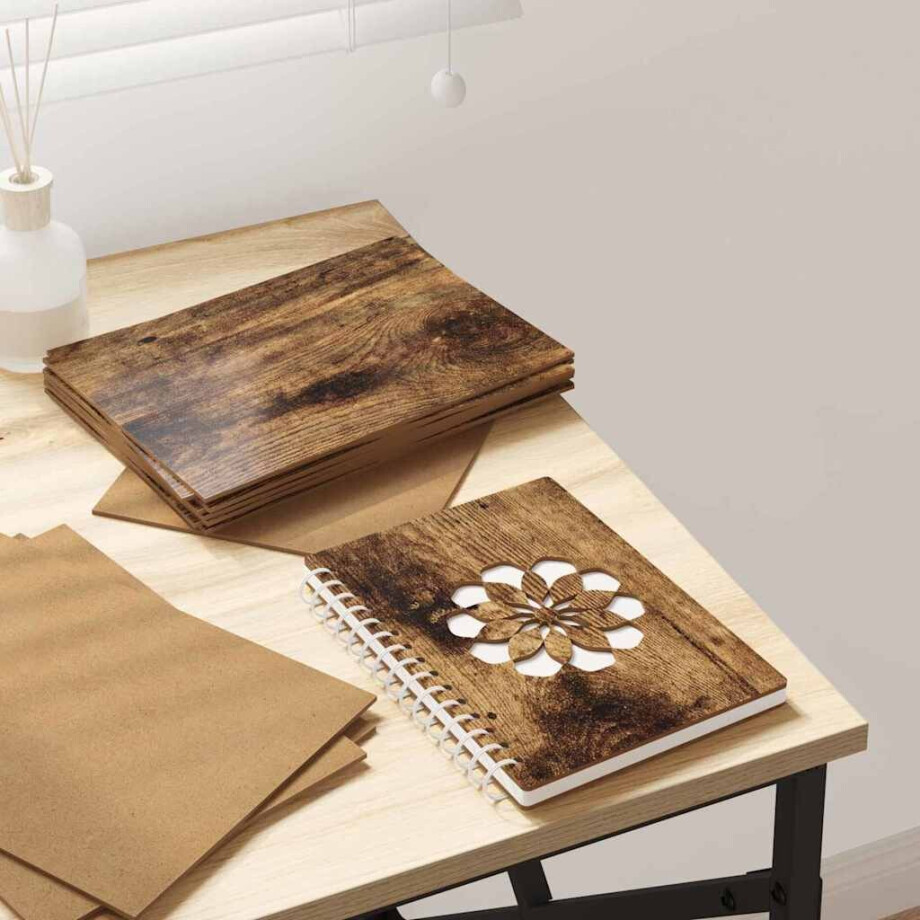 vidaXL Decorpanelen 50 pcs Gerookt eiken 21 x 30 x 0.3 cm Bewerkt hout afbeelding 1
