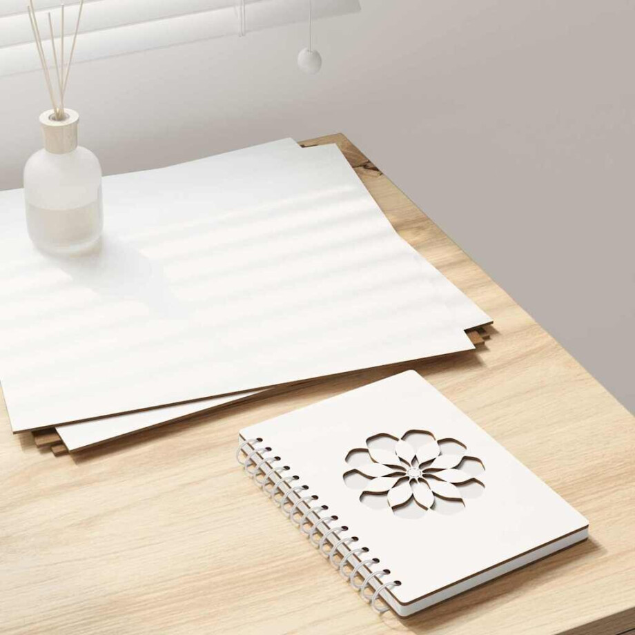 vidaXL Decorpanelen 12 pcs Wit 30 x 30 x 0,27 cm Bewerkt hout afbeelding 1