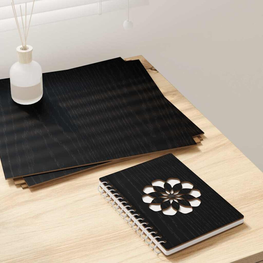 vidaXL Decorpanelen 12 pcs Zwart Eiken 30 x 30 x 0,27 cm Bewerkt hout afbeelding 1