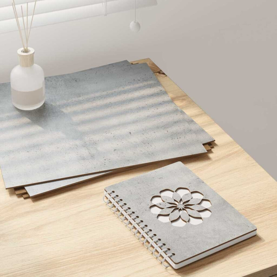 vidaXL Decorpanelen 50 pcs Beton Grijs 30 x 30 x 0,27 cm Bewerkt hout afbeelding 1