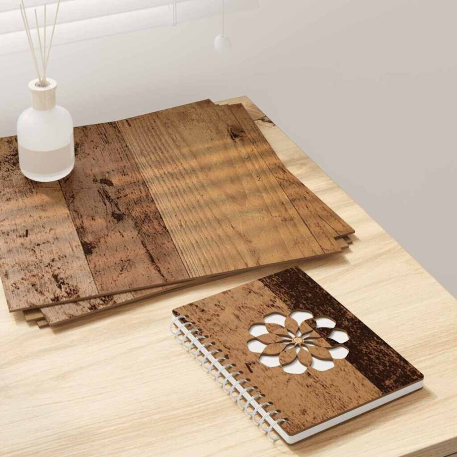 vidaXL Decorpanelen 50 pcs Oudhout 30 x 30 x 0,27 cm Bewerkt hout afbeelding 1
