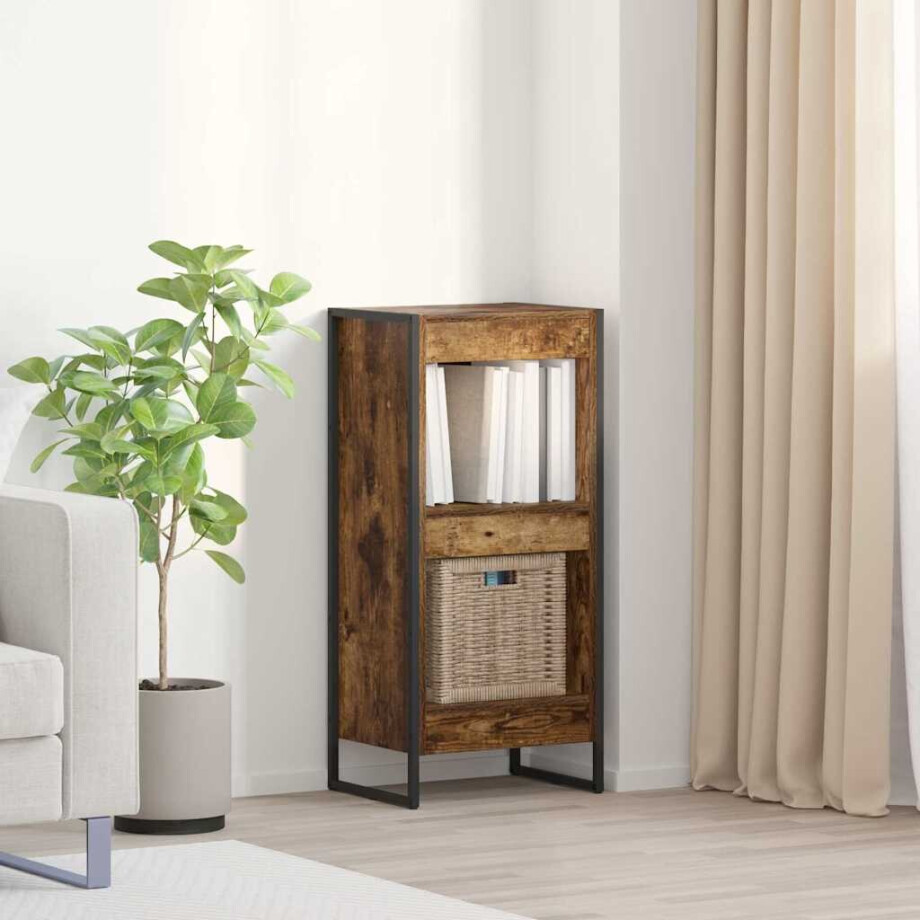 vidaXL Boekenkast Rook Eik 40 x 30 x 86,5 cm Bewerkt hout vidaXL Boekenkast Rook Eik 40 x 30 x 86,5 cm Bewerkt hout afbeelding 1