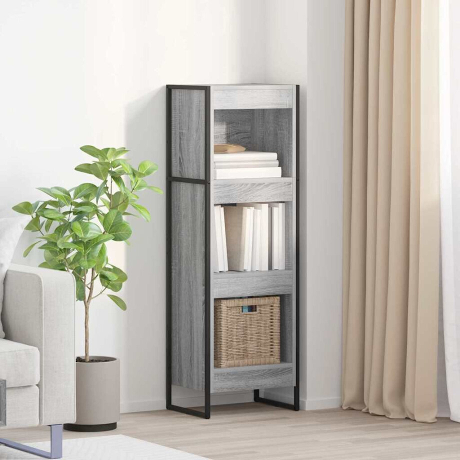 vidaXL Boekenkast Grijs Sonoma 40 x 30 x 121 cm Bewerkt hout afbeelding 1