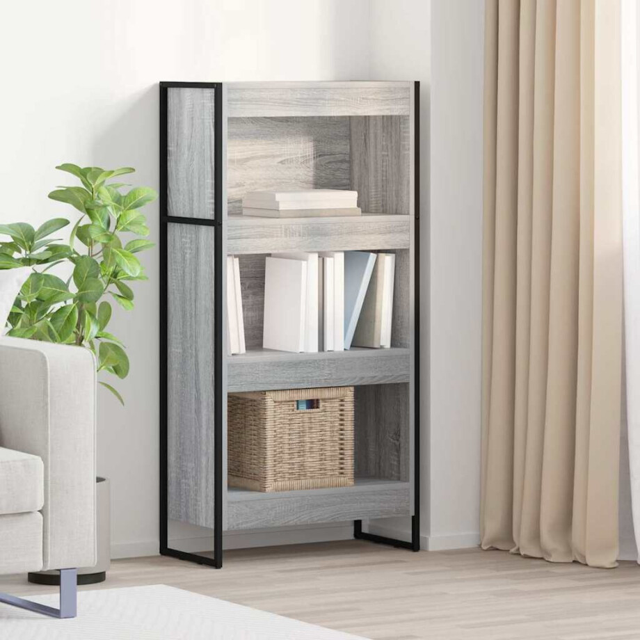 vidaXL Boekenkast Grijs Sonoma 60 x 30 x 121 cm Bewerkt hout vidaXL Boekenkast Grijs Sonoma 60 x 30 x 121 cm Bewerkt hout afbeelding 1